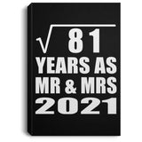 9th Anniversary Square Root of 81 Years As Mr & Mrs 2021 - Canvas Portrait