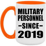 Military Personnel Since 2019 - 15oz Accent Mug Orange