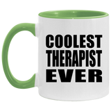 Coolest Therapist Ever - 11oz Accent Mug Green