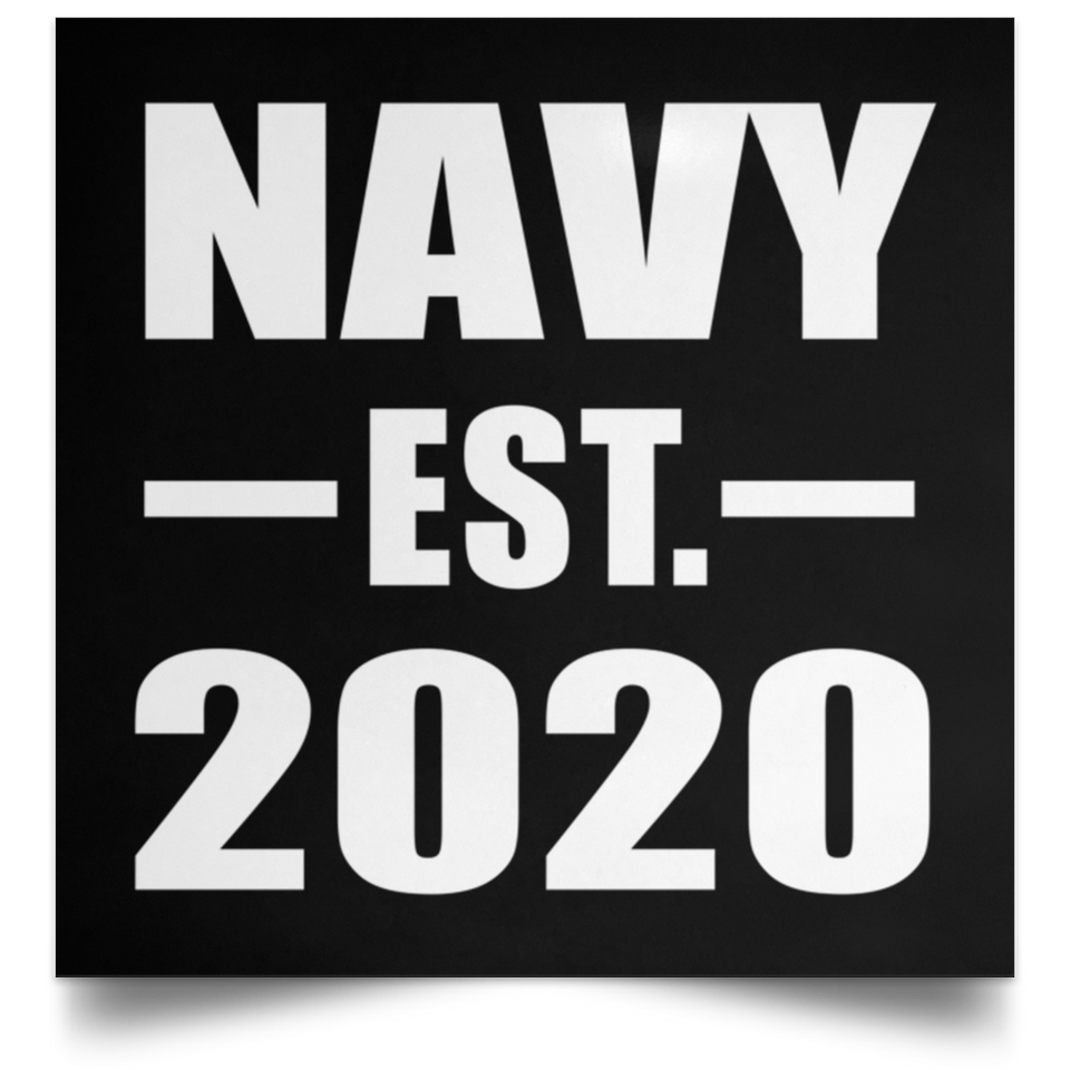 Navy Established EST. 2020 - Poster Square