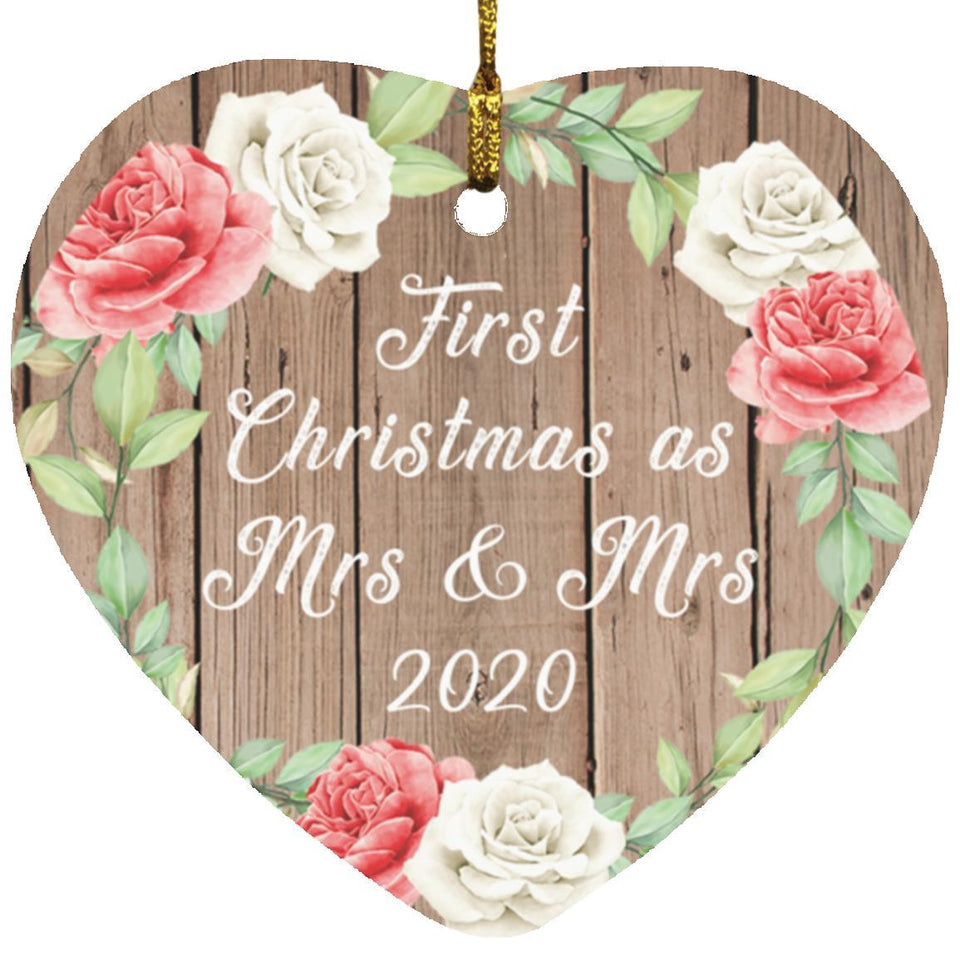 First Christmas As Mrs & Mrs 2020 - Heart Ornament B