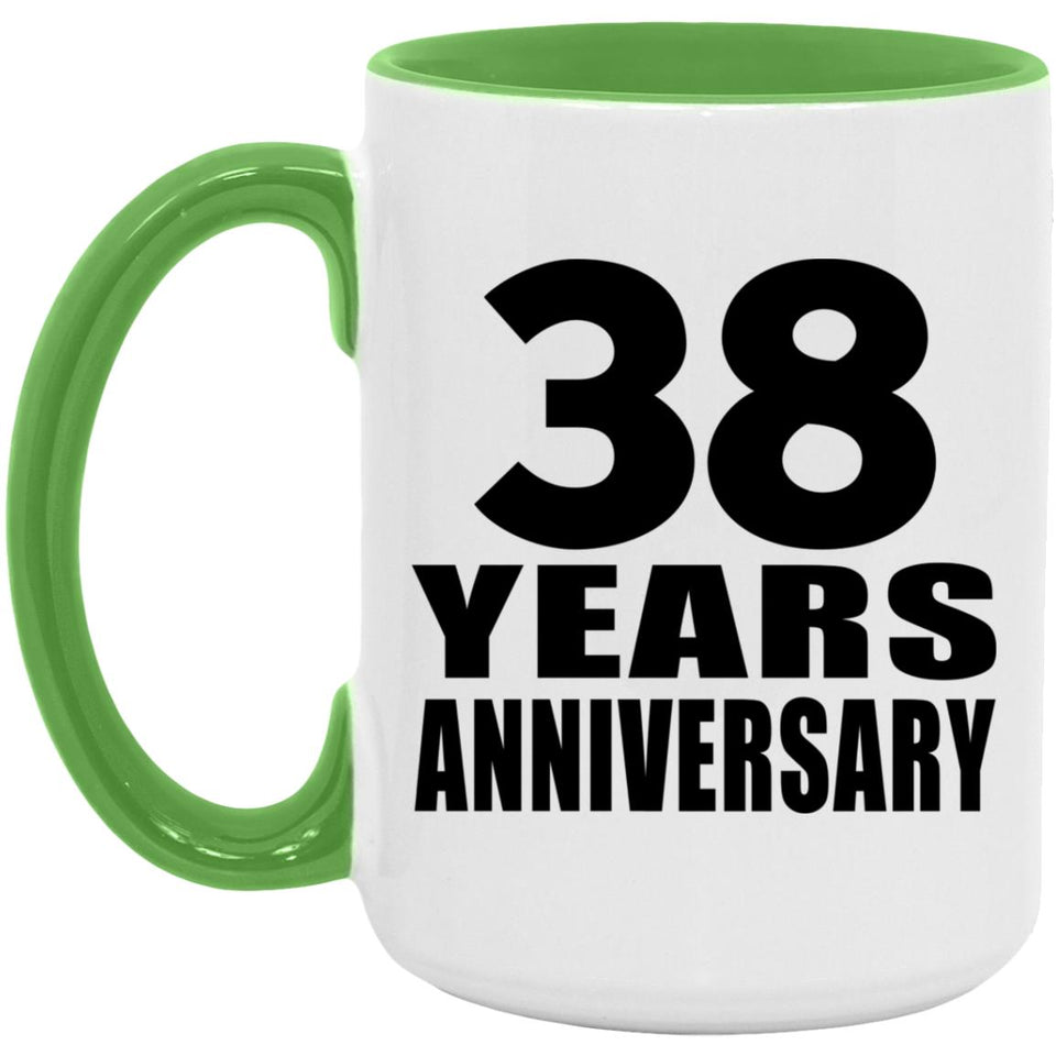 38th Anniversary 38 Years Anniversary - 15oz Accent Mug Green