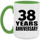 38th Anniversary 38 Years Anniversary - 15oz Accent Mug Green