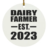 Dairy Farmer Established EST. 2023 - Circle Ornament
