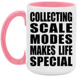 Collecting Scale Modes Makes Life Special - 15oz Accent Mug Pink