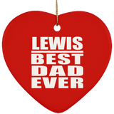 Lewis Best Dad Ever - Heart Ornament