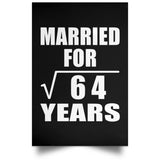 8th Anniversary Married For Square Root of 64 Years - Poster Portrait