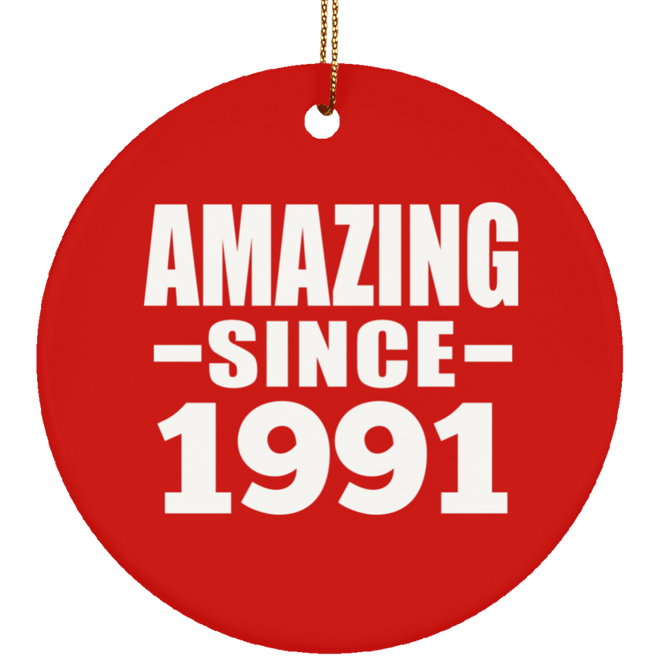 33rd Birthday Amazing Since 1991 - Circle Ornament