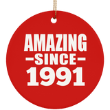 33rd Birthday Amazing Since 1991 - Circle Ornament