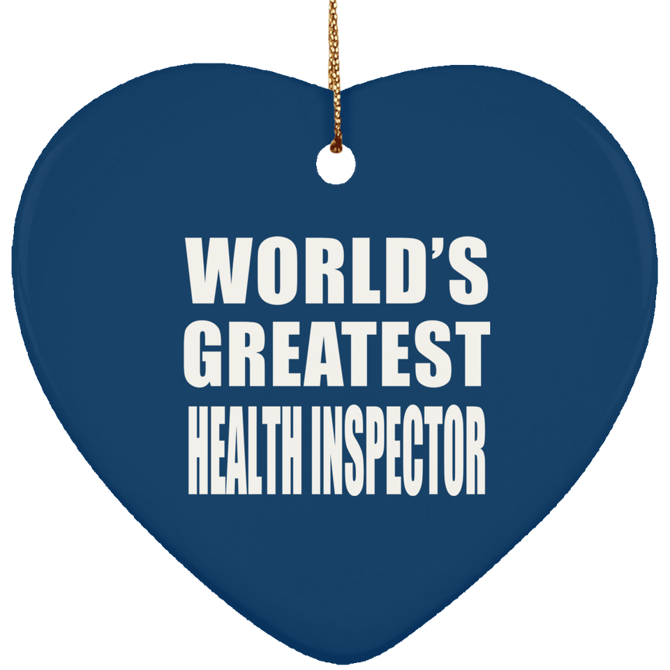 World's Greatest Health Inspector - Heart Ornament