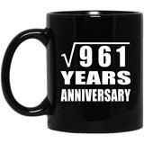 31st Anniversary Square Root of 961 Years Anniversary - 11oz Coffee Mug Black