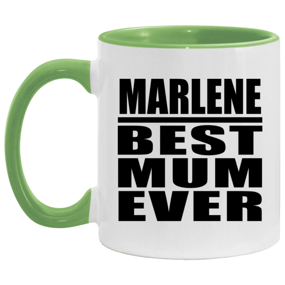 Marlene Best Mum Ever - 11oz Accent Mug Green