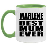Marlene Best Mum Ever - 11oz Accent Mug Green