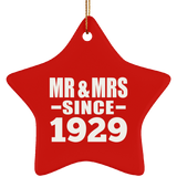95th Anniversary Mr & Mrs Since 1929 - Star Ornament