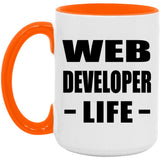 Web Developer Life - 15oz Accent Mug Orange