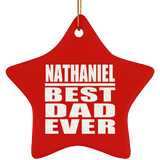 Nathaniel Best Dad Ever - Star Ornament