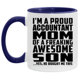 Proud Accountant Mom Of Awesome Son - 11oz Accent Mug Purple