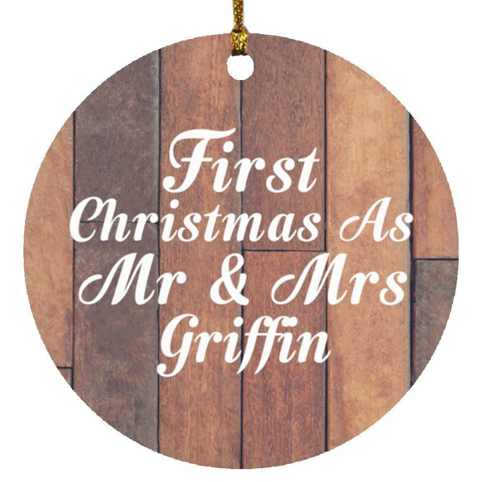 First Christmas As Mr & Mrs Griffin - Circle Ornament E