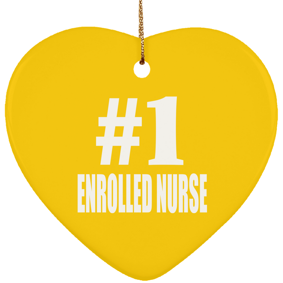 Number One #1 Enrolled Nurse - Heart Ornament