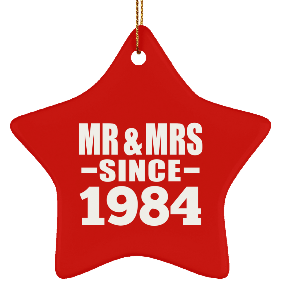 40th Anniversary Mr & Mrs Since 1984 - Star Ornament