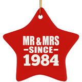 40th Anniversary Mr & Mrs Since 1984 - Star Ornament