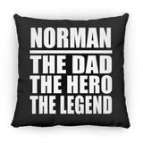 Norman The Dad The Hero The Legend - Throw Pillow Black