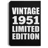 73rd Birthday Vintage 1951 Limited Edition - Canvas Portrait