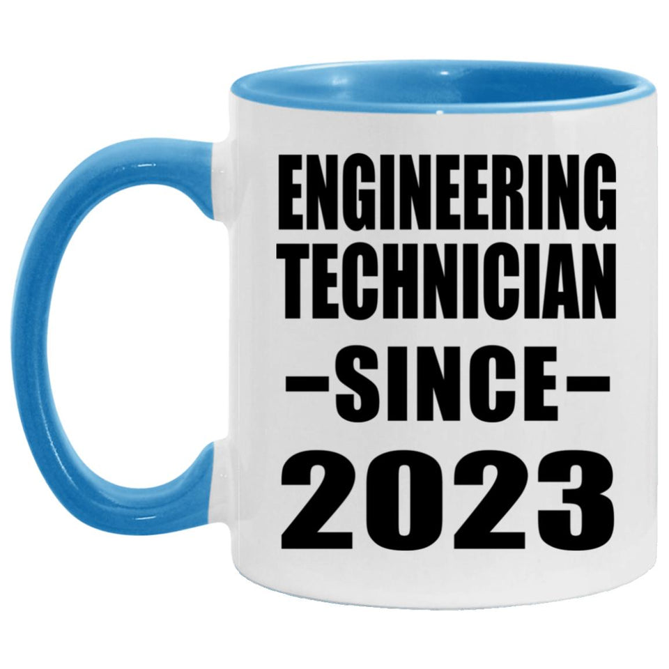Engineering Technician Since 2023 - 11oz Accent Mug Blue