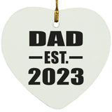 Dad Established EST. 2023 - Heart Ornament