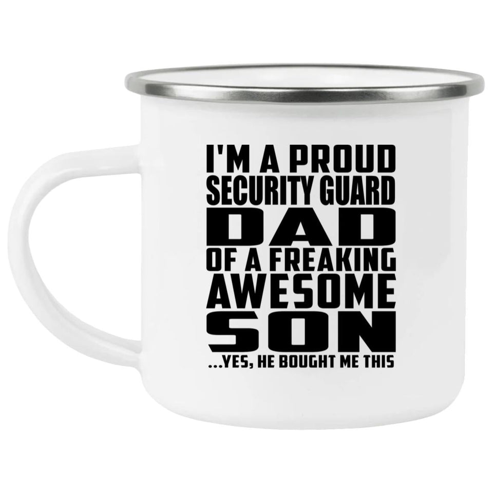 Proud Security Guard Dad Of Awesome Son - 12oz Camping Mug