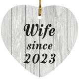 Wife Since 2023 - Heart Ornament F