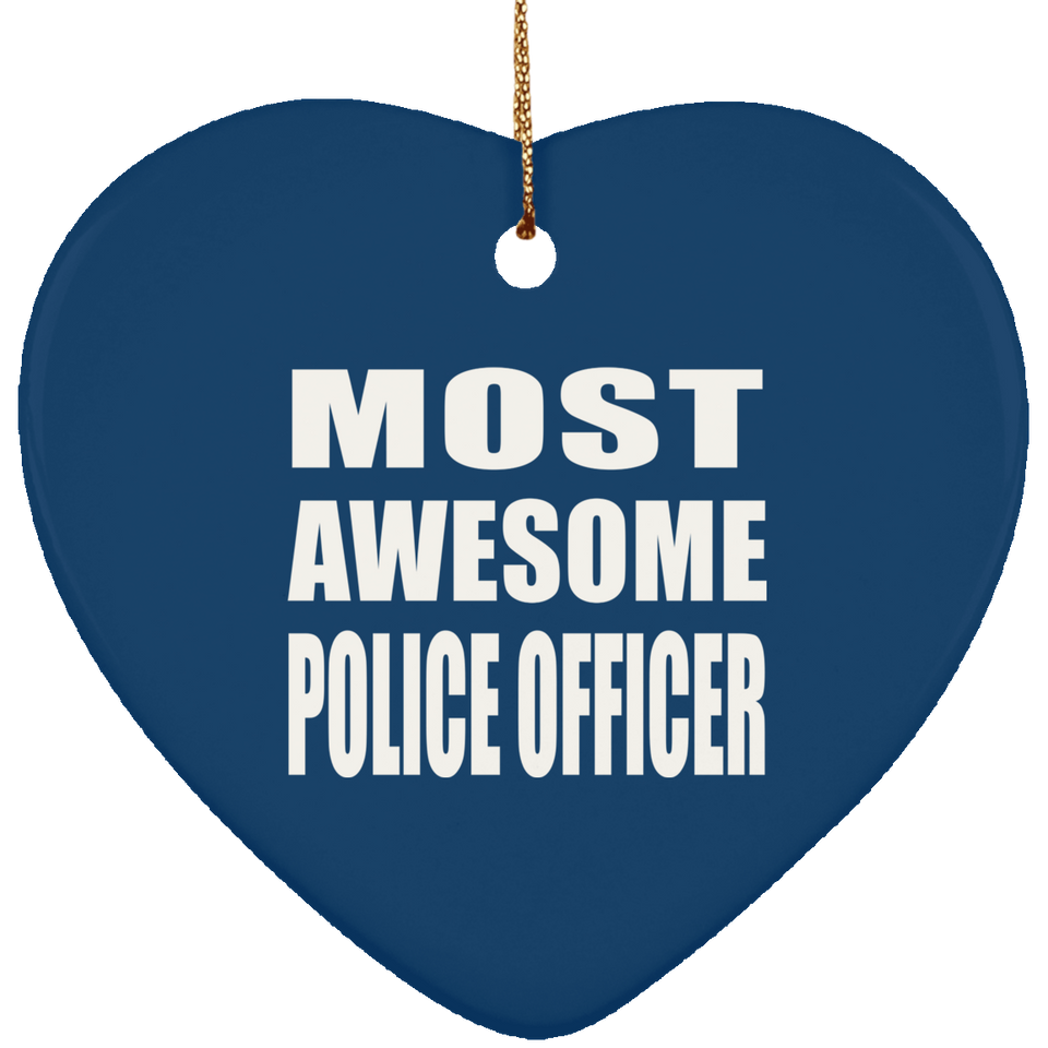 Most Awesome Police Officer - Heart Ornament