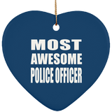 Most Awesome Police Officer - Heart Ornament