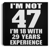 47th Birthday I'm Not 47 I'm 18 With 29 Years Experience - Canvas Square