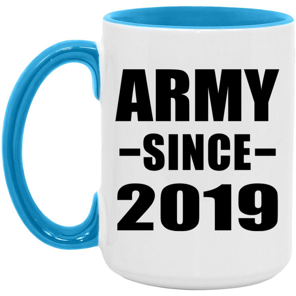 Army Since 2019 - 15oz Accent Mug Blue