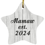 Mamaw Established Est. 2024 - Star Ornament F