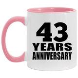 43rd Anniversary 43 Years - 11oz Accent Mug Pink