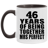 46th Anniversary 46 Years Of Being Mrs Perfect - 11oz Accent Mug Black