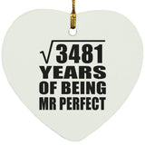 59th Anniversary Square Root of 3481 Years of Mr Perfect - Heart Ornament