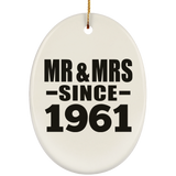 63rd Anniversary Mr & Mrs Since 1961 - Oval Ornament