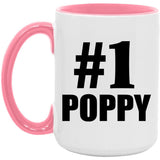 Number One #1 Poppy - 15oz Accent Mug Pink