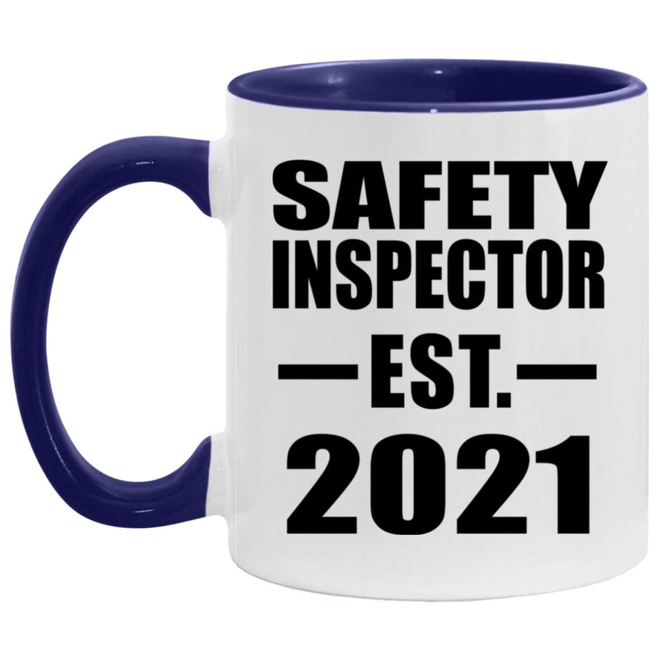 Safety Inspector Established Est. 2021 - 11oz Accent Mug Purple