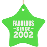 22nd Birthday Fabulous Since 2002 - Star Ornament