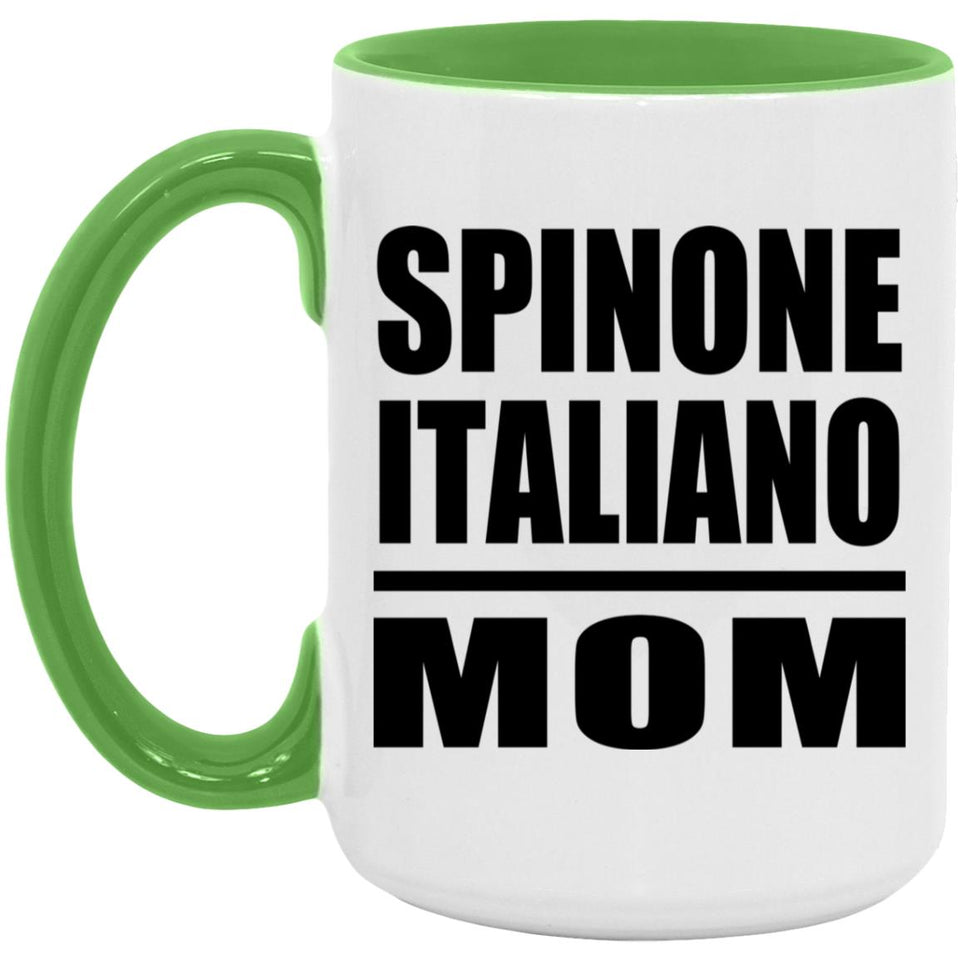 Spinone Italiano Mom - 15oz Accent Mug Green