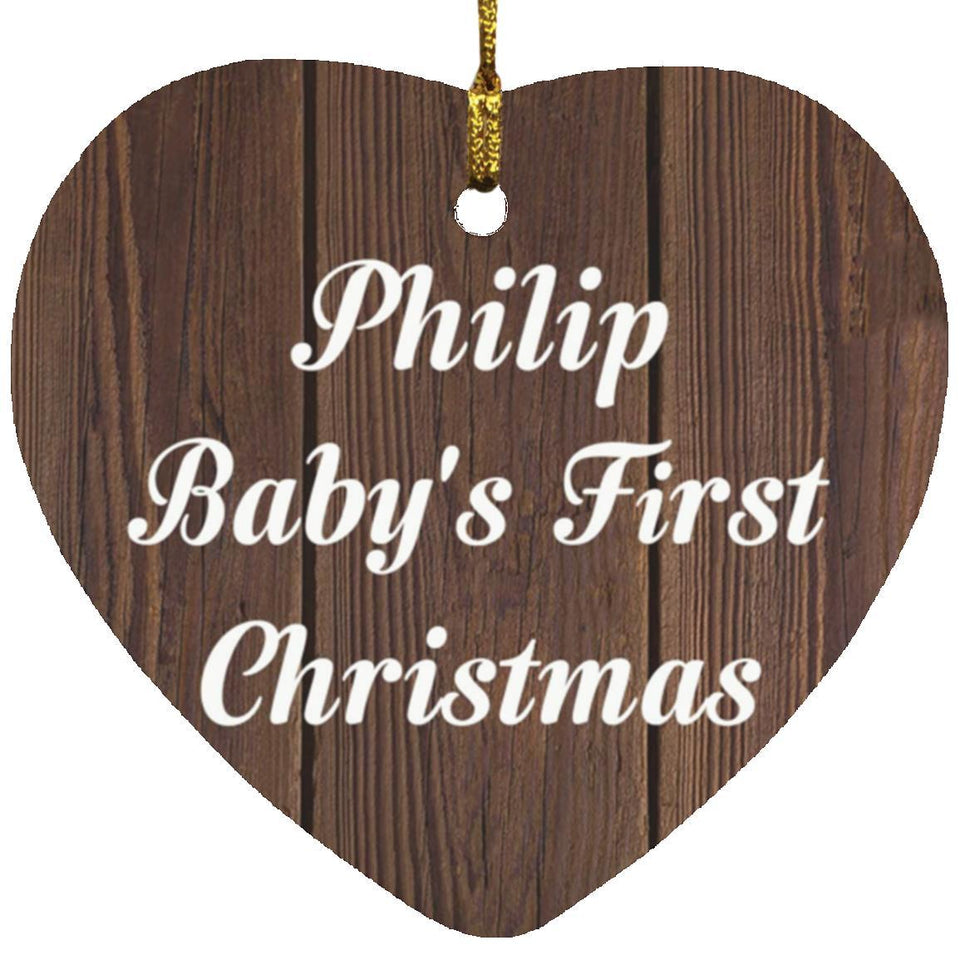Philip Baby's First Christmas - Heart Ornament D