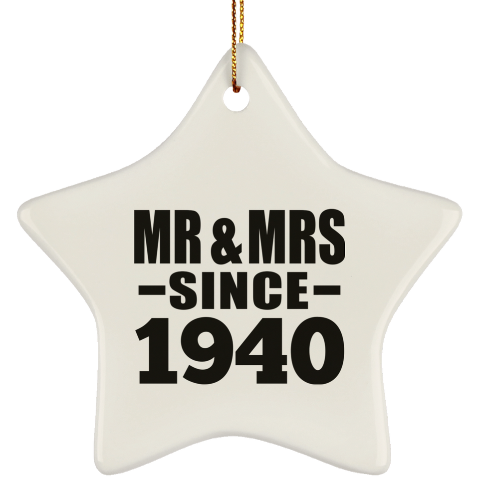 84th Anniversary Mr & Mrs Since 1940 - Star Ornament