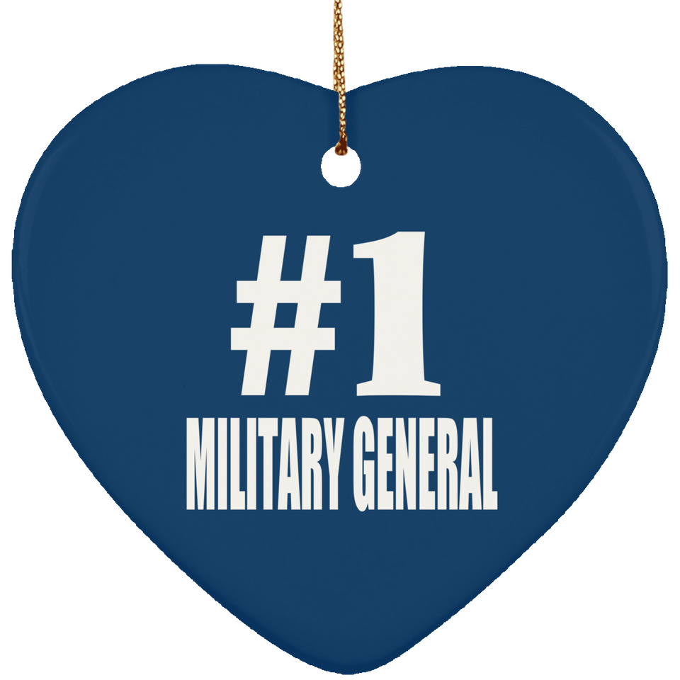 Number One #1 Military General - Heart Ornament