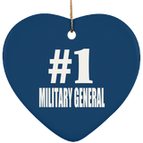 Number One #1 Military General - Heart Ornament