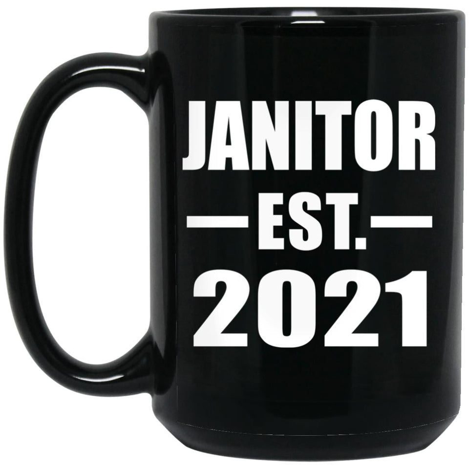 Janitor Established EST. 2021 - 15oz Coffee Mug Black
