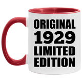 95th Birthday Original 1929 Limited Edition - 11oz Accent Mug Red